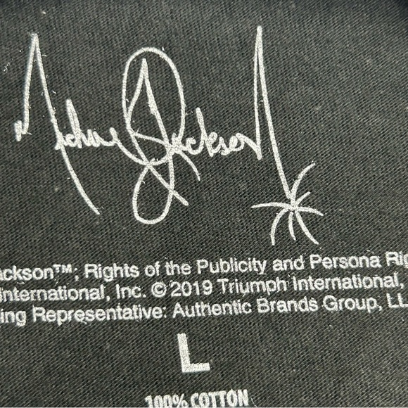 Michael Jackson Mens T-Shirt Graphic Logo King of Pop Black Size Large - Picture 4 of 7